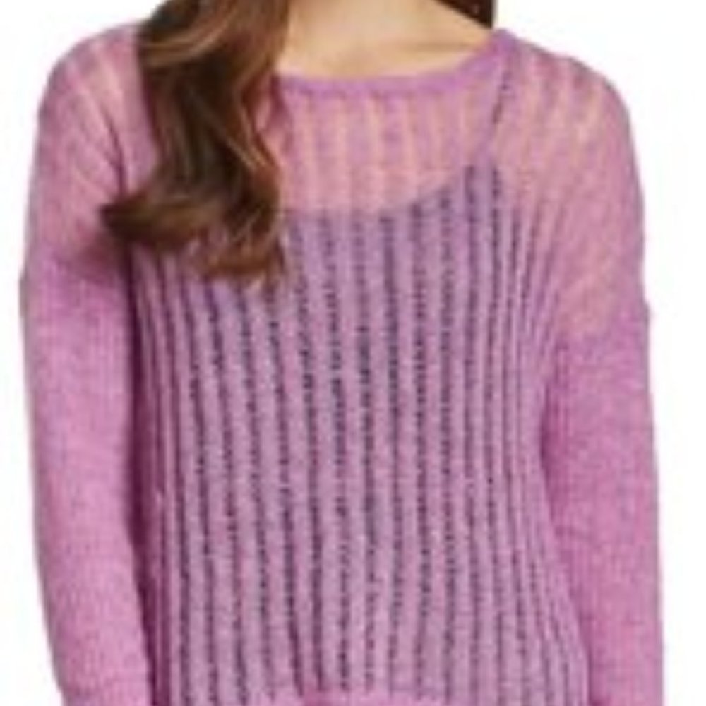 Hasson open knit Pink Angora sweater Sz S - Picture 3 of 3